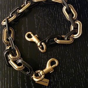 Coach Gunmetal and Brass Chain Strap